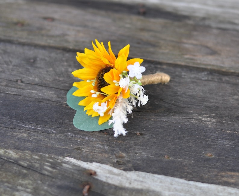 Sunflower Bouquet, Boho Bouquet, Bride Bouquet, Eucalyptus, Silk Wedding Flowers, Wedding Flowers, Wedding Bouquet, Sunflower,Bridal Bouquet image 9