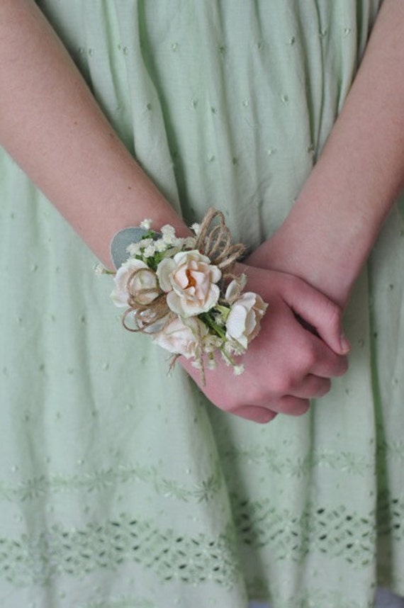 Blush Rose Corsage, Wedding Flowers, Wedding Corsage, Prom Corsage, Wrist  Corsage, Rose Corsage, Silk Wedding Flowers, Rhinestone Bracelet 