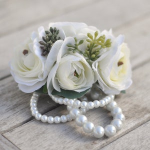 corsage, wrist corsage, wedding corsage, white corsage, prom corsage, bridal shower corsage, corsages, flower corsage, shower corsage