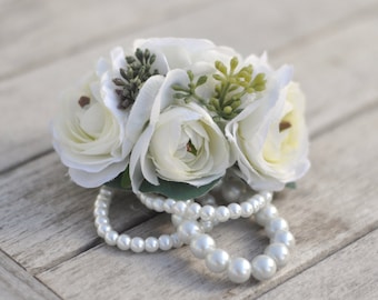 corsage, wrist corsage, wedding corsage, white corsage, prom corsage, bridal shower corsage, corsages, flower corsage, shower corsage