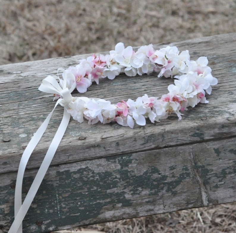 First communion headpiece, first communion flower crown, white flower crown for girls, flower girl crown, holy communion headband, halo image 4