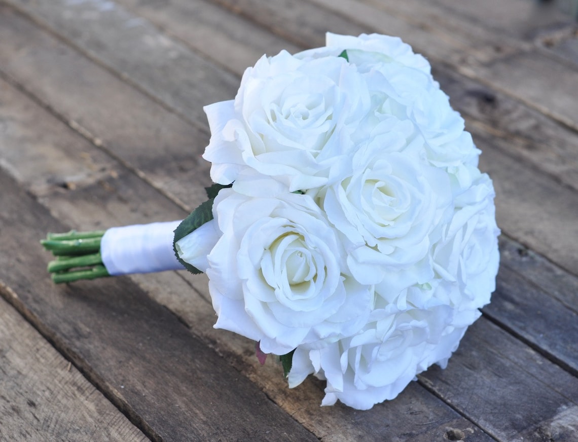 Wedding Bouquet Keepsake Bouquet Bridal Bouquet White Rose Etsy