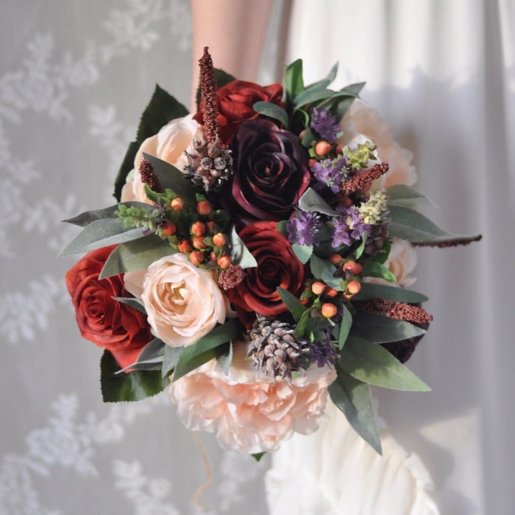 Wedding Bouquet Fall Wedding Bouquet Silk Bridal Bouquet Etsy