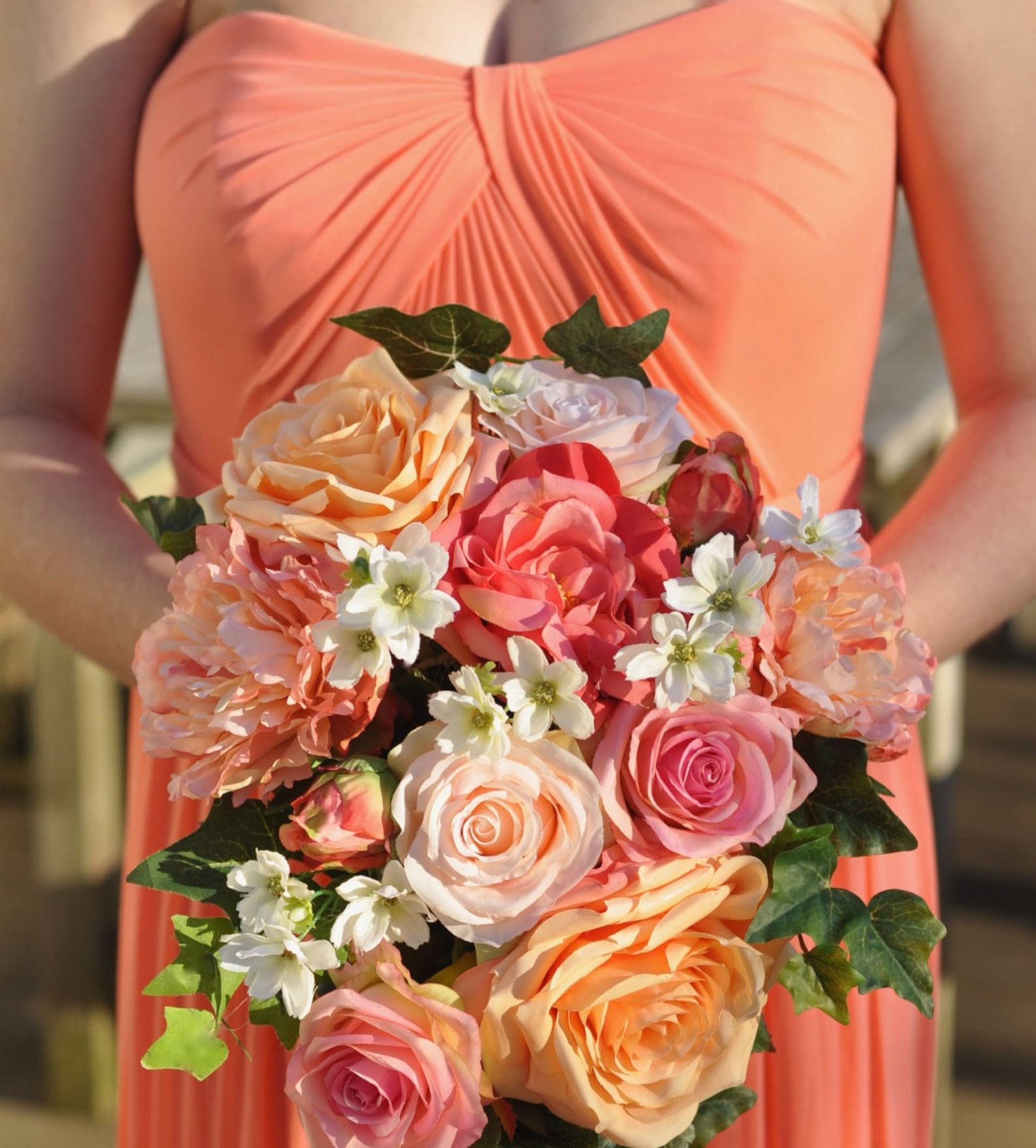 Coral Wedding Bouquet Wedding Flowers Bridal Bouquet Flower Etsy