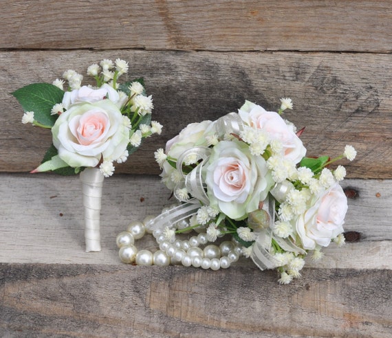 Blush Pink Corsage, Wedding Flowers, Wedding Corsage, Prom Corsage, Wrist  Corsage, Rose Corsage, Silk Wedding Flowers, Faux Pearl Bracelet. -   Norway