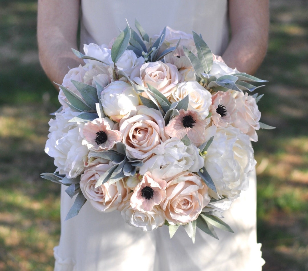 Pink Wedding Bouquet, Bridal Bouquet, Silk Flower Bouquet, Artificial