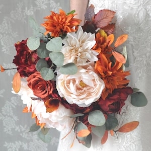 Fall bridal bouquet, Wedding Flower Bouquet, Wedding Flowers, Bridal Bouquet, Autumn Bouquet, Orange Bouquet, Terra Cotta Wedding