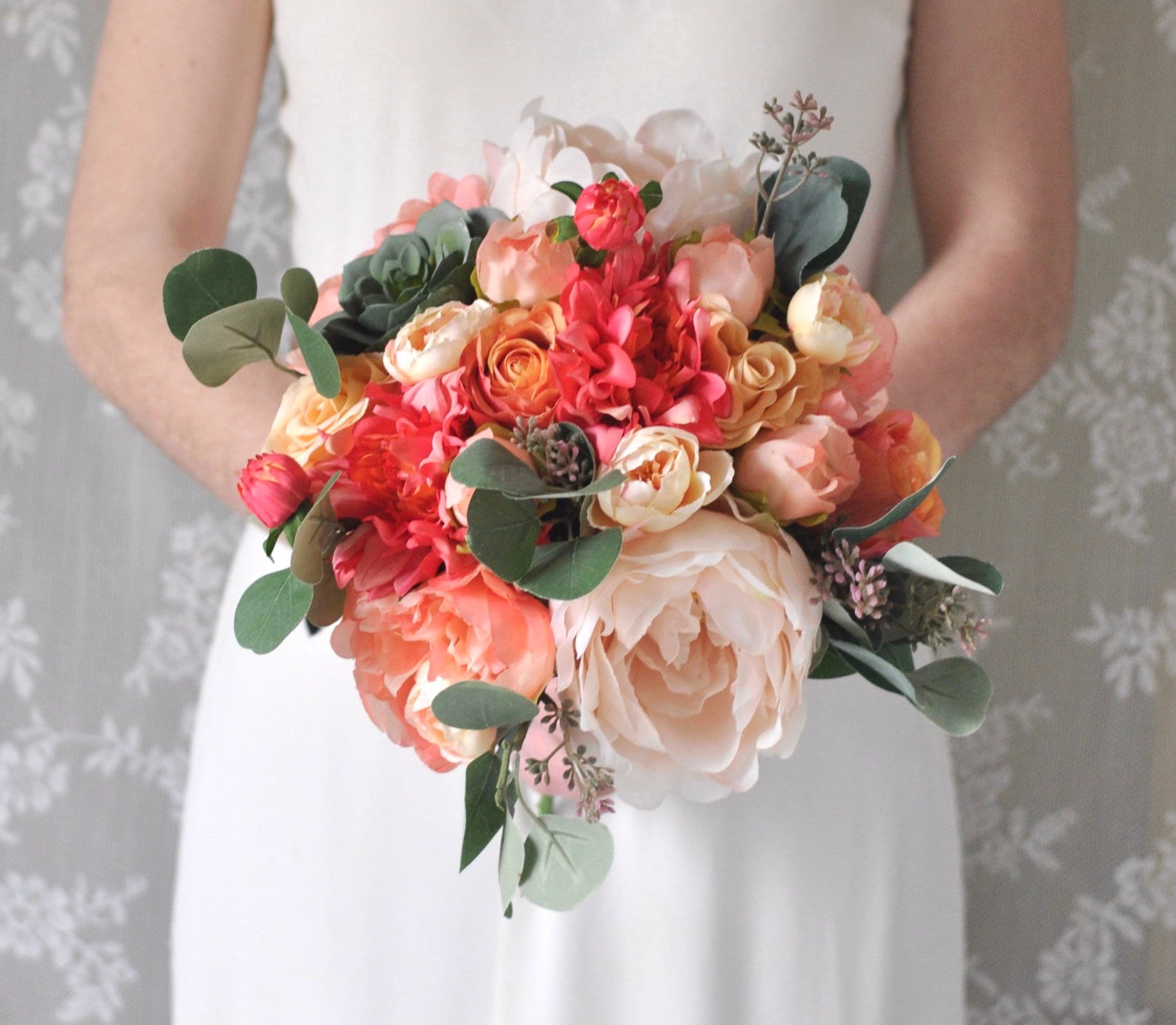 Ramo de coral, flores de boda, ramo de novia, ramo de peonías, boda  naranja, ramo de novia, ramo de suculentas, ramo de novia, tropical - Etsy  México, image size:1868x1628