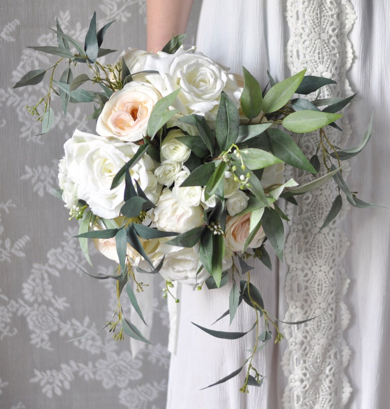 wedding flowers White bridal bouquet peony bridal flowers white roses wedding destination wedding silk flower wedding bouquet.