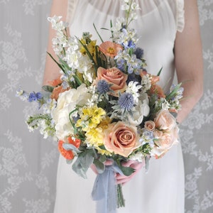 Wedding Bouquet, Bridal Bouquet, Wildflower Bouquet, Silk Flower Bouquet,  Artificial Flower Bouquet, Wedding Flowers, Silk Flowers, Bouquet