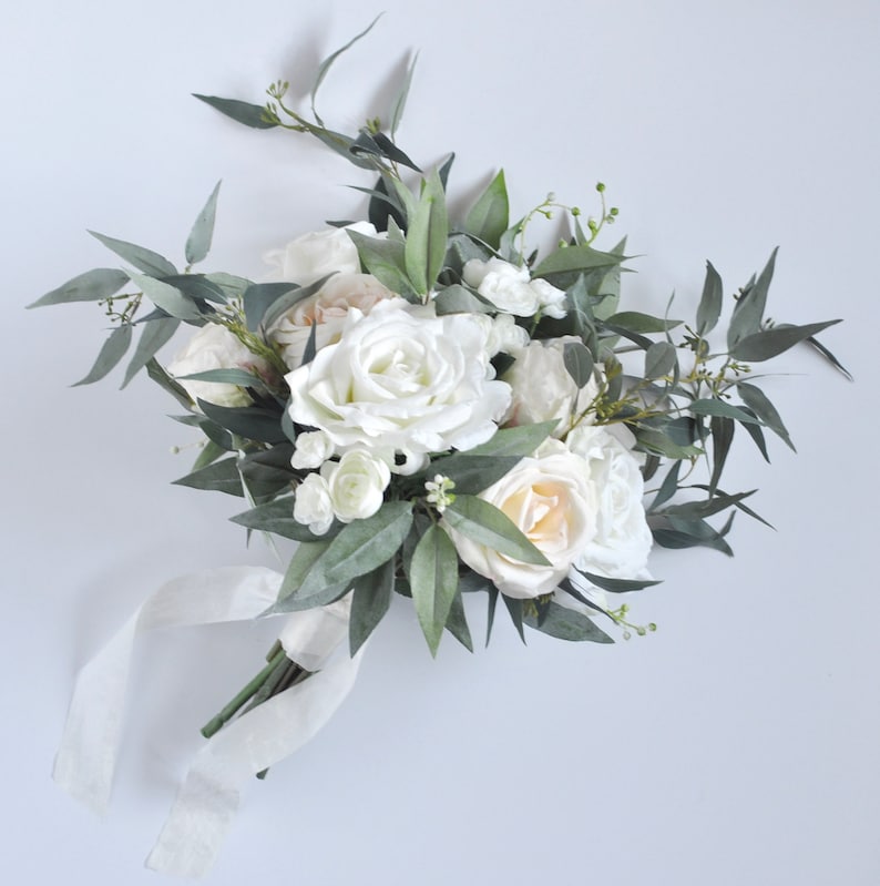 wedding flowers White bridal bouquet peony bridal flowers white roses wedding destination wedding silk flower wedding bouquet.