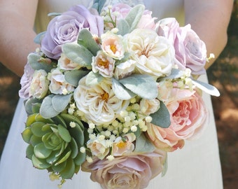 Wedding bouquet, bridal bouquet, silk wedding flowers, wedding flowers, silk bouquet, wedding bouquet set, destination wedding, succulents.