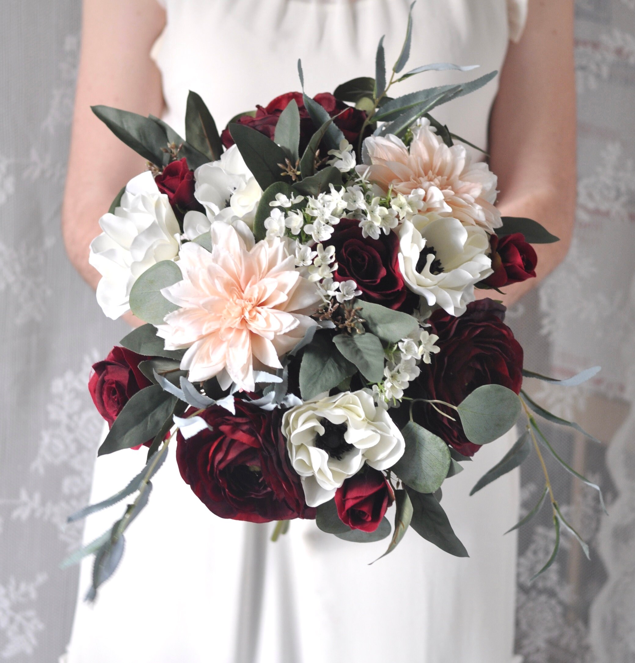 高級　カスケード シルクフラワー ブライダルブーケ 　W44　造花ブーケ 高級 カスケード シルクフラワー ブライダルブーケ W44 造花ブーケ