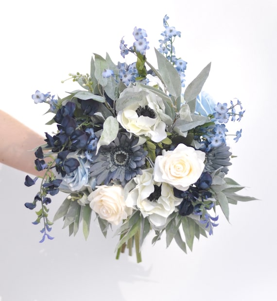 ホワイト・ブルー　結婚式　ブライダル　アーティシャルフラワー　ブーケ アーティシャルフラワーブーケ WM 1104 ウェディング 結婚式 前