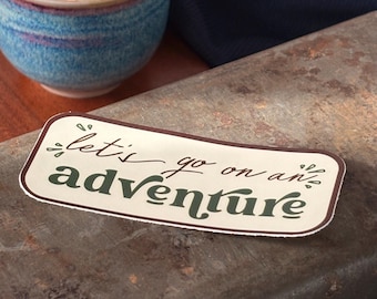 Let’s Go On an Adventure Playful Typography Outdoor Nature Vinyl Sticker