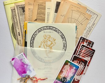 Gemini Zodiac Ephemera Pack – Witchy Journal Supplies, Horoscope Pages, Tarot Cards