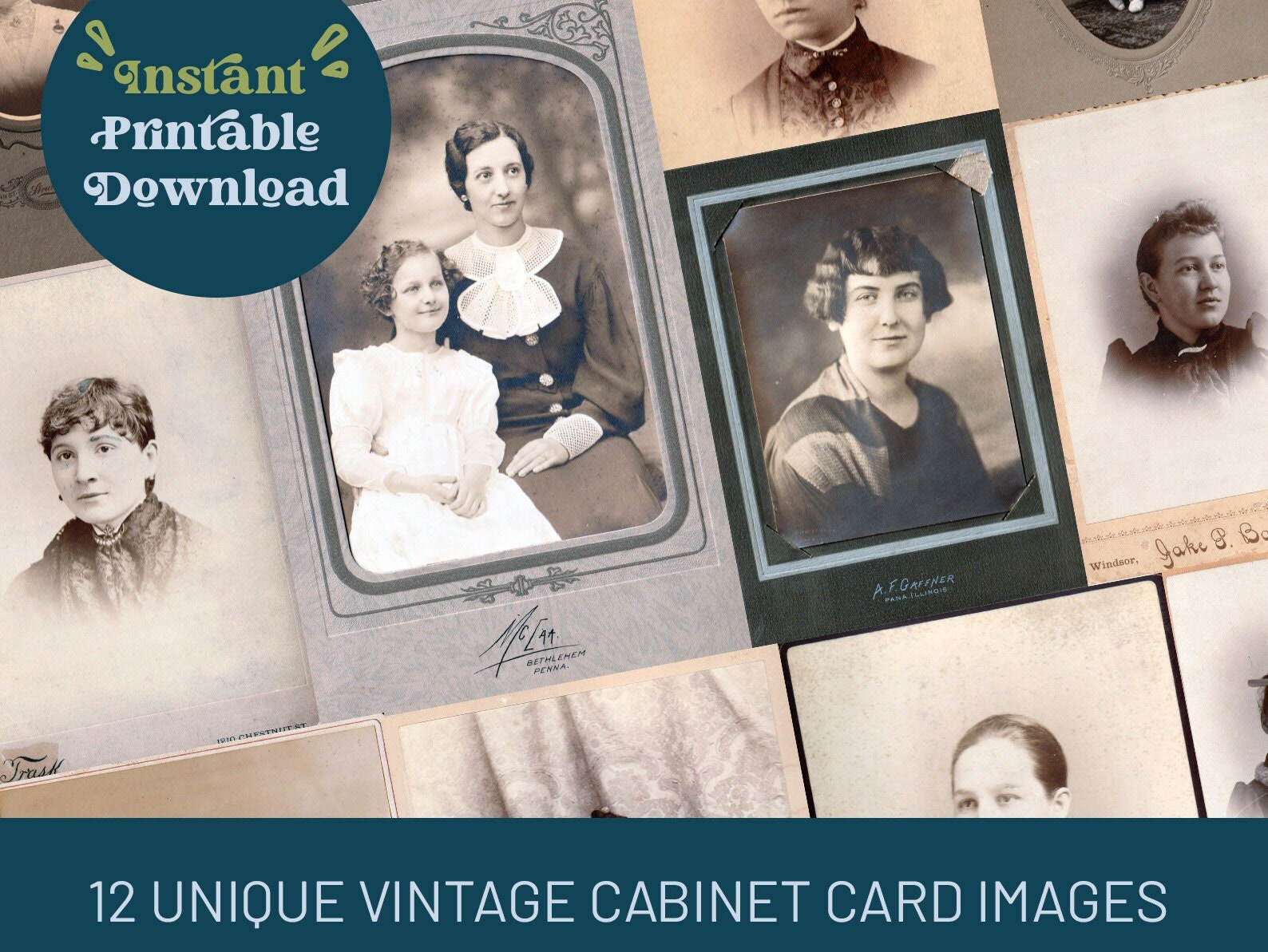 Vintage Cards Vintage Photos Late 1800s Digital Etsy