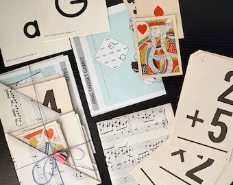 Vintage Ephemera Pack — Junk Journal Supplies, Flash Cards, Playing Cards, Mixed Media Kit