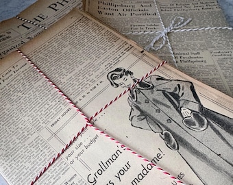 1948 Vintage Newspaper Sheets — Retro Ads Ephemera Pack, Junk Journal Supplies