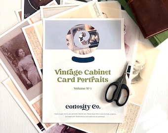 Viktorianische Kabinett Karte Porträts Druckbare Ephemera für Junk Journal (digitaler Download)