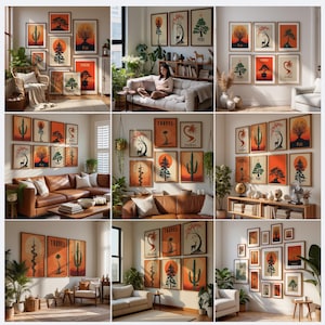 20 gallery frame mockup bundle in a clean 1:1 layout featuring 3x4 ratio frames, PSD wall art mockups, blank frame templates for posters, digital prints, artwork, and photography. High-quality gallery wall mockup set for designers, Etsy sellers, and creatives. Editable PSD with smart objects, perfect for showcasing artwork in a modern gallery style.