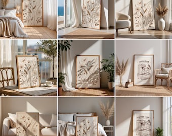 9 Wall Art Mockup Bundle • Editable Frame Templates (PSD, Photopea)
