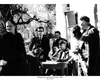 Asi Gonia Immer die Post | | Kretisches Dorf Fotodruck | Griechische Kulturerbe Kunst | Crete Wandkunst