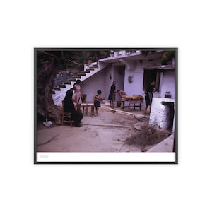 Asi Gonia Family courtyard | | Cretan Village Photo Print | Greek Heritage Art | Crete Wall Art