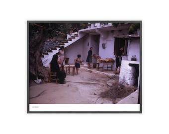 Asi Gonia Familienhof | | Kretisches Dorf Fotodruck | Griechische Kulturerbe Kunst | Crete Wandkunst