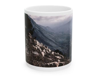 Asi Gonia Herding | | Kretisches Dorf Fotodruck | Griechische Kulturerbe Kunst | Beton Becher
