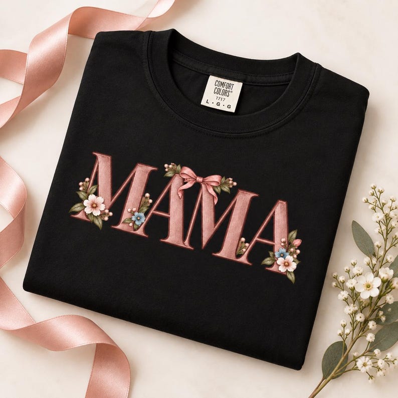 Comfort Colors Mama Shirt, Floral MAMA Graphic Tee, Gift for Mom - Etsy