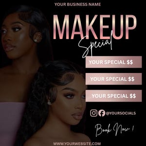 Make-upspecials Digitale flyersjabloon bewerkbaar in canva