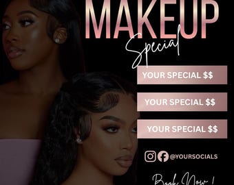 Makeup Specials Digital Flyer Template Canva Editable