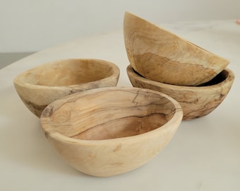 Olivewood snack bowls / wood bowls / olive wood /marble wood small bowls / smooth wooden bowls / snack bowls / hand carved bowl/ light wood