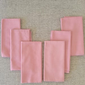 Servilletas de lino y algodón de color rosa ruborizado / Servilletas de tela rosas / Juego de 6 / Servilletas de tela / Servilletas de comedor de lino
