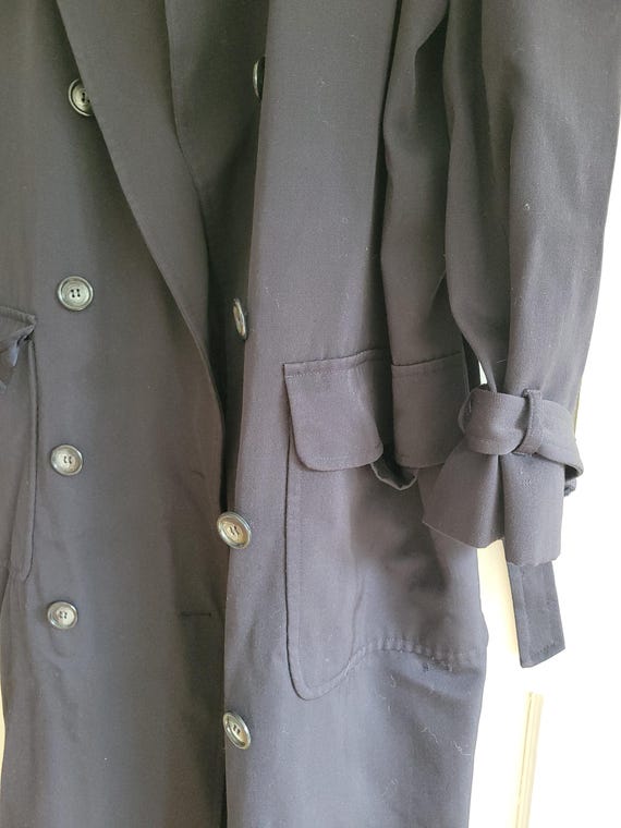 Vintage Anne Klein II long trench coat / Navy blu… - image 5