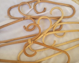 PRICE PER HANGER:  Rattan Bamboo Hanger Bentwood Coat Hangers, Beautiful Strong Wood, Rattan Hangers, Bentwood