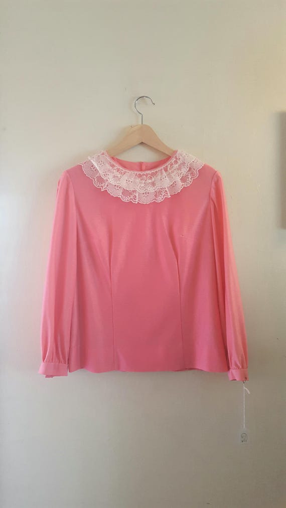 hot pink ruffle shirt