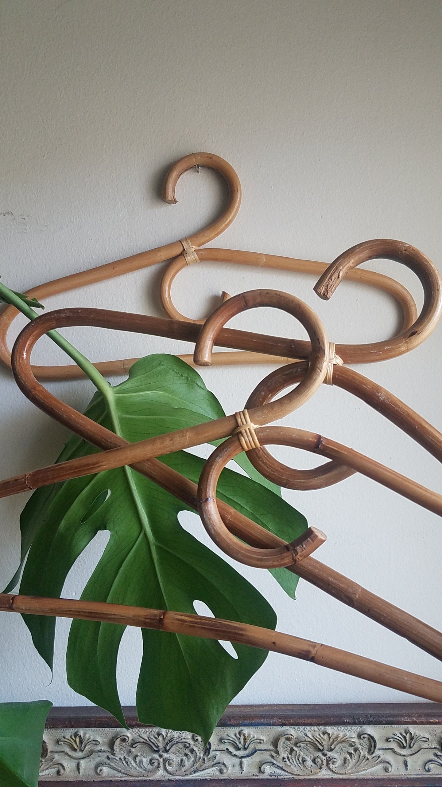 Vintage Rattan Bamboo Hangers Priced per hanger Bentwood Etsy