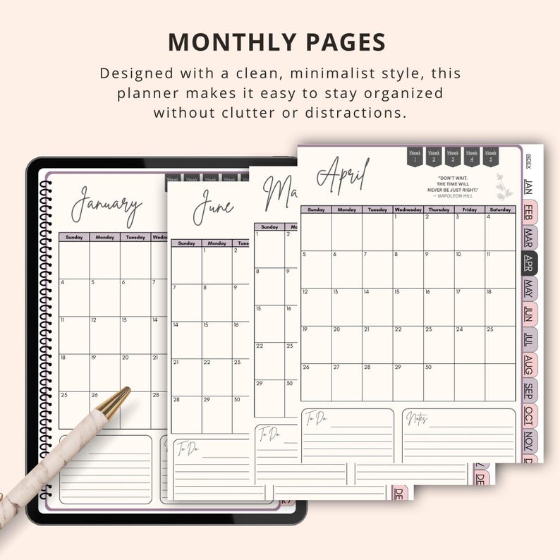 2026 Digital Planner | Canva Template | Monthly + Weekly Layout ...