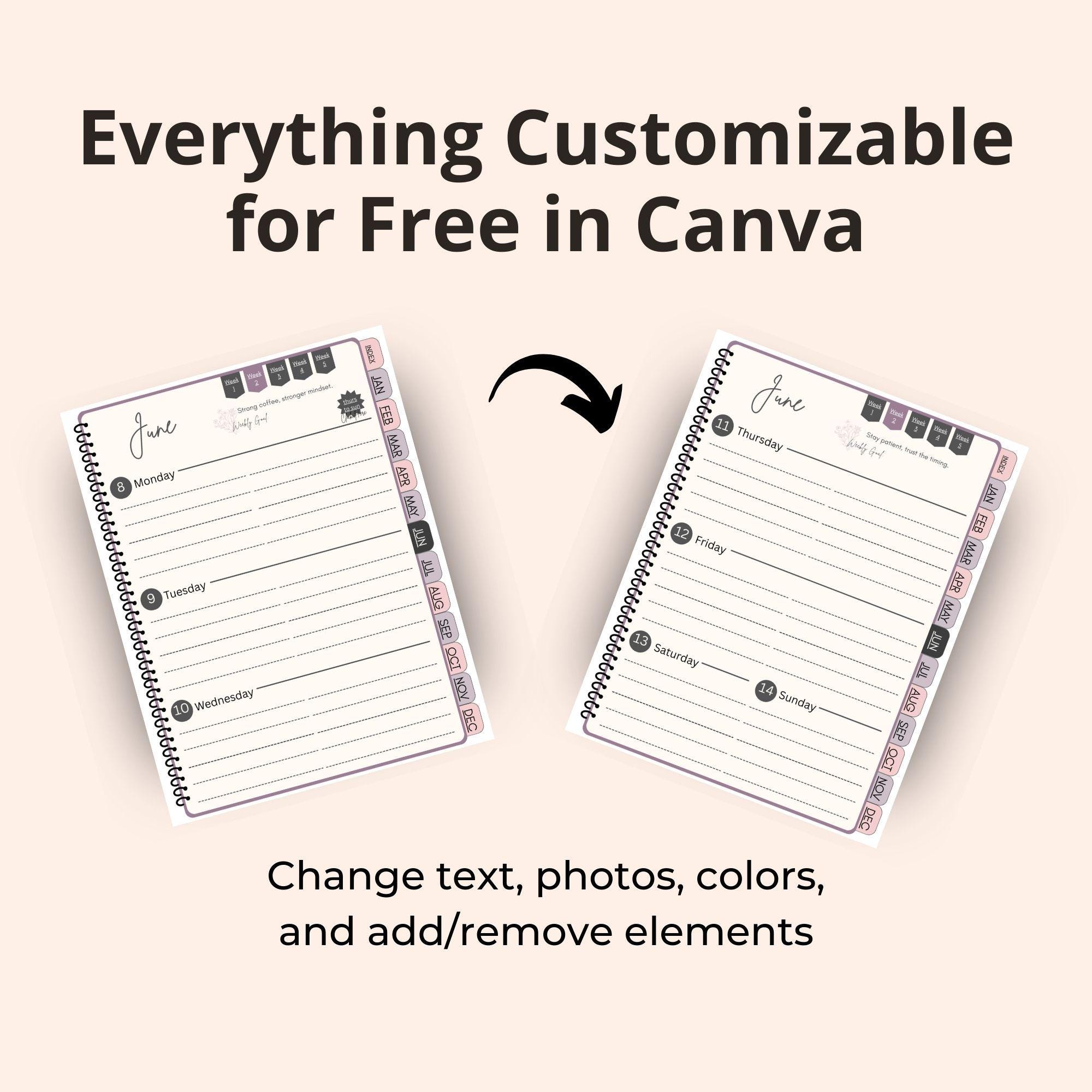 2026 Digital Planner | Canva Template | Monthly + Weekly Layout ...