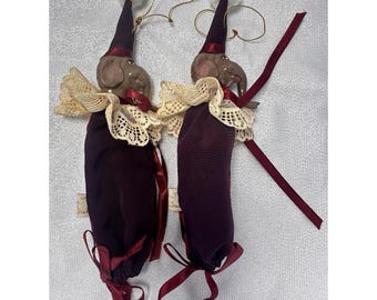 Adornos para bolsas de dulces de elefante payaso bufón de 9" de Katherine's Collection (par)