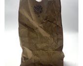 Geary's of Beverly Hills Vintage Ceramic Brown Paper Bag Vase