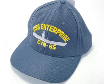 Gorra USS Enterprise CVN-65 con el escudo del águila de la Marina de los EE. UU., ajustable.