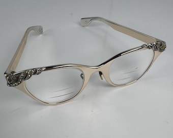 Tura Inc Filigree Gold-Tone Women's Eyeglasses US Pat 631706 Cat-Eye Vintage