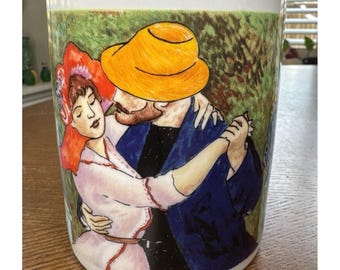 Baile en Bougival de Renoir Taza CHALEUR Master Romantics de D. Burrows 14 oz.