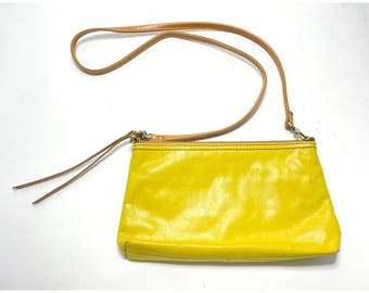 Hobo Darcy Convertible Leather Crossbody Bag/ Purse Yellow Detachable Strap