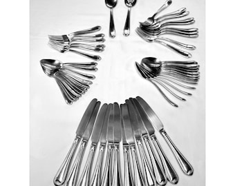 Juego de cubiertos LENOX Bead de acero inoxidable 18/10, 54 piezas.