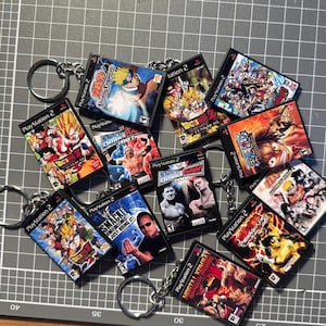 PS2 Fighting Game Keychain | Handmade Gamer Gift, Retro Collectible Water and Scratch Resistant