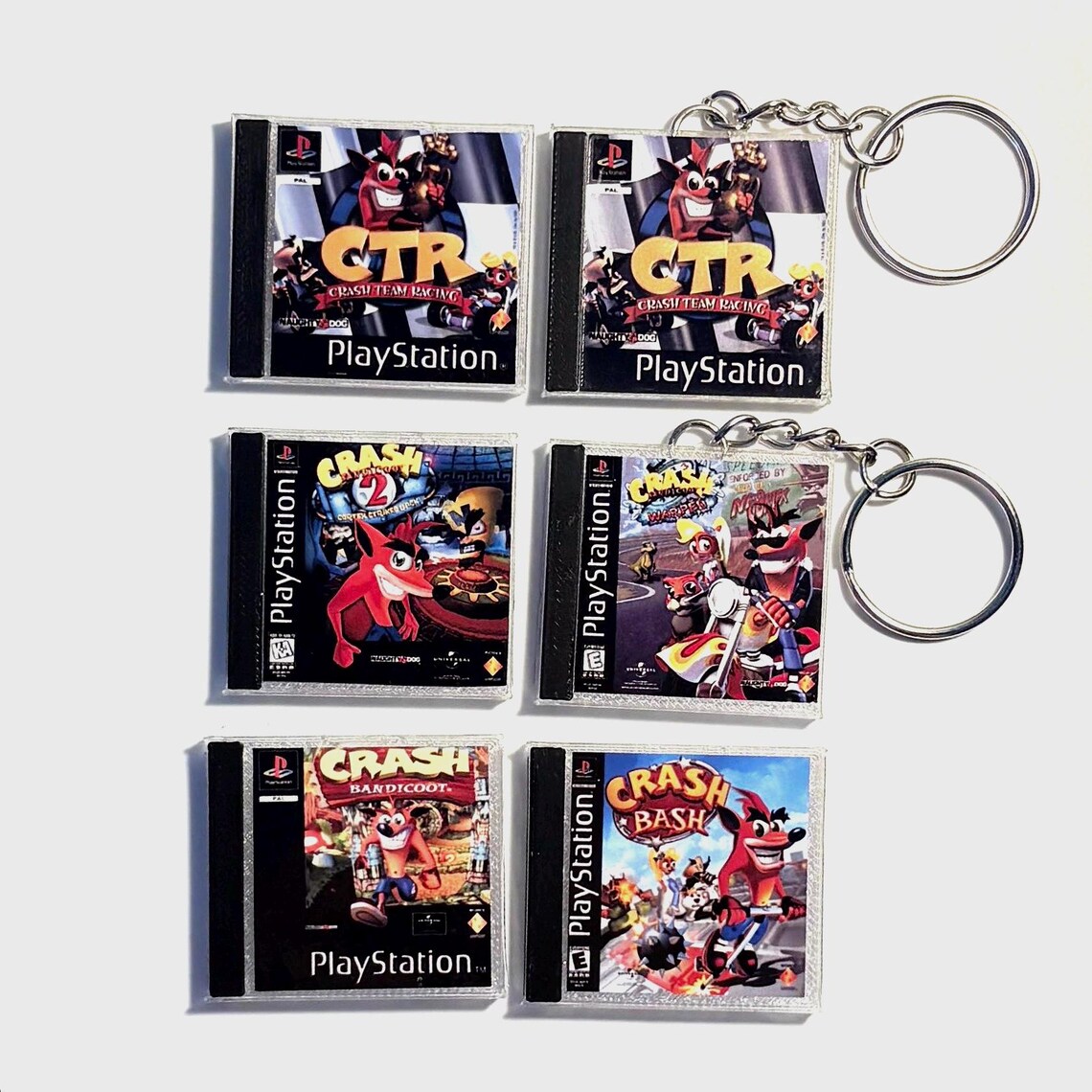 Ps1 Icon Keychain Retro PS1 Crash Bandicoot Collection – Handmade Mini Game Case ...